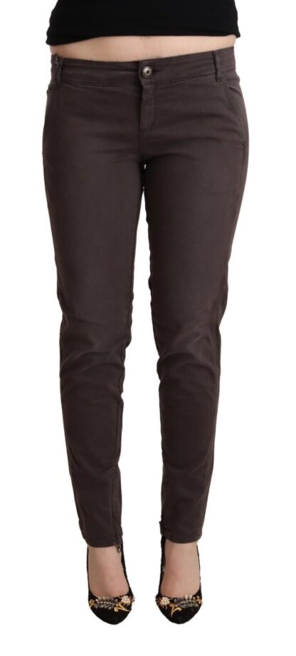 Ermanno Scervino - Chic Brown Low Waist Skinny Pants