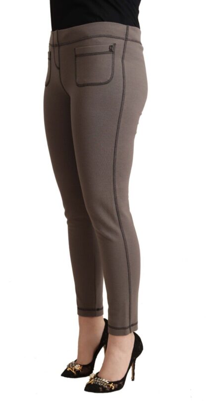 John Galliano - Chic Gray Mid Waist Skinny Pants for Sophisticated Style