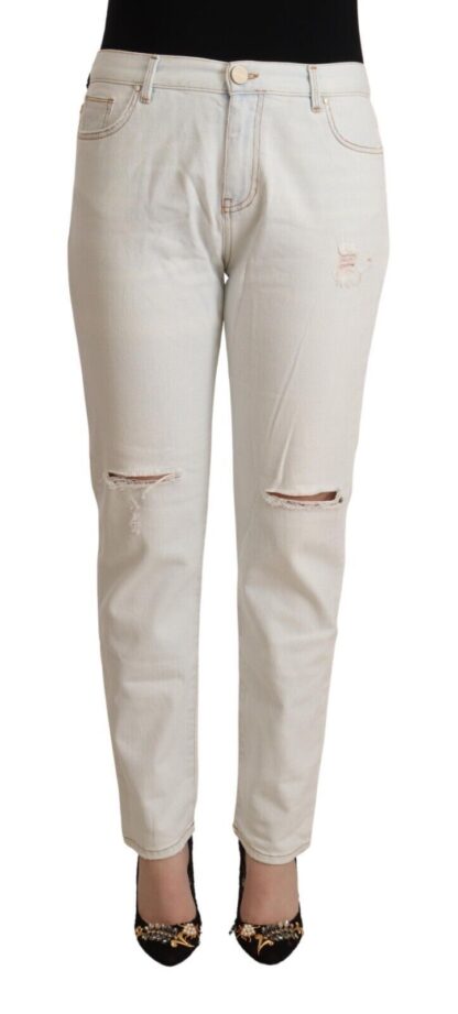 PINKO - White Mid Waist Skinny Denim Jeans