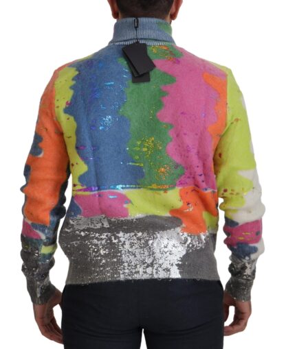 Dolce & Gabbana - Multicolor Turtleneck TV Motive Sweater