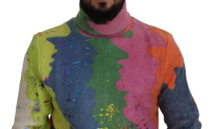 Dolce & Gabbana - Multicolor Turtleneck TV Motive Sweater