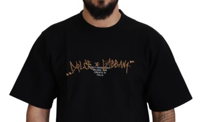 Dolce & Gabbana - Elegant Black Cotton Blend Crewneck T-Shirt