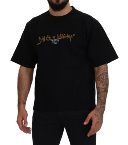 Dolce & Gabbana - Elegant Black Cotton Blend Crewneck T-Shirt