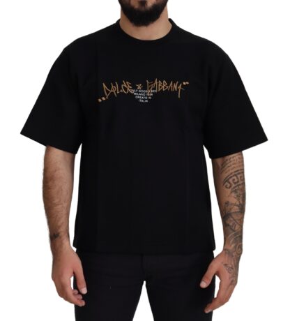 Dolce & Gabbana - Elegant Black Cotton Blend Crewneck T-Shirt