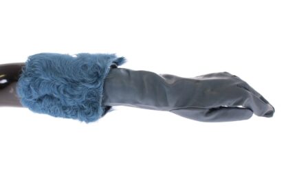 Dolce & Gabbana - Elegant Blue Lambskin Leather Gloves