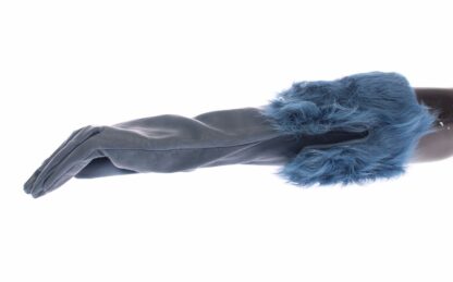 Dolce & Gabbana - Elegant Blue Lambskin Leather Gloves