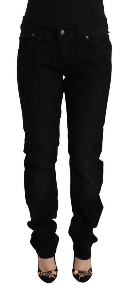 John Galliano - Chic Black Low Waist Skinny Denim