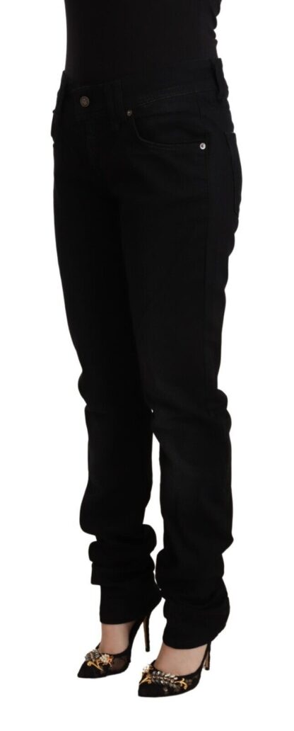 John Galliano - Chic Black Low Waist Skinny Denim