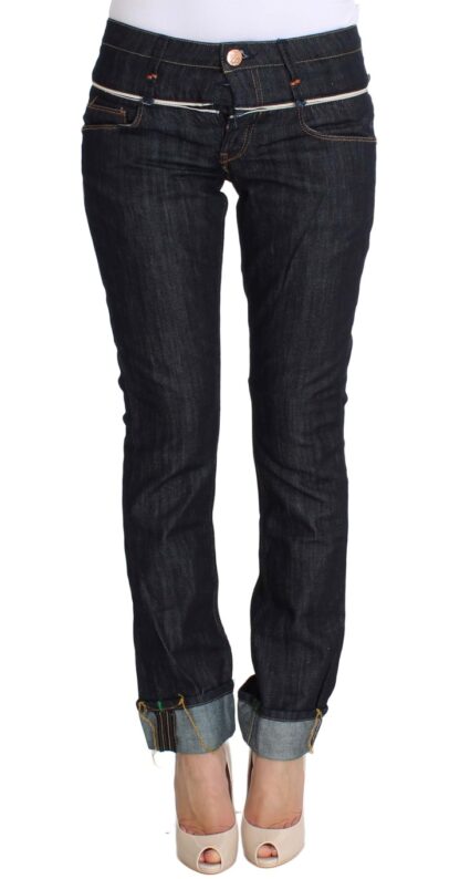 Acht - Elegant Straight Leg Dark Blue Jeans