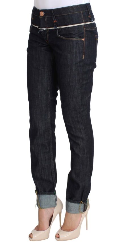 Acht - Elegant Straight Leg Dark Blue Jeans