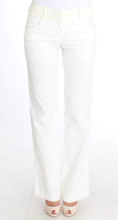 Ermanno Scervino - Chic White Striped Straight Fit Pants