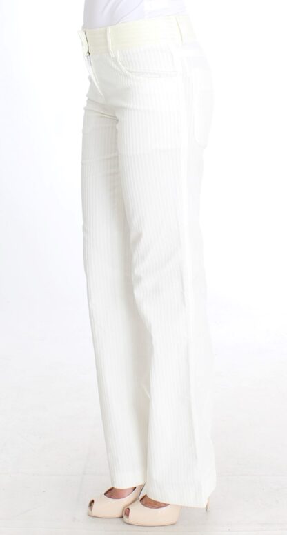 Ermanno Scervino - Chic White Striped Straight Fit Pants