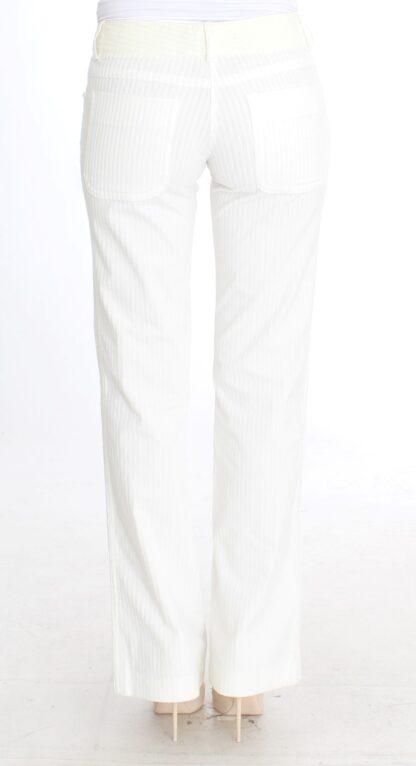 Ermanno Scervino - Chic White Striped Straight Fit Pants