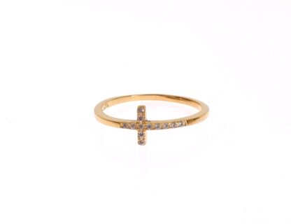 Nialaya - Chic Handmade Golden CZ Crystal Ring