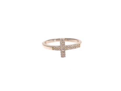 Nialaya - Silver CZ Cross Statement Ring