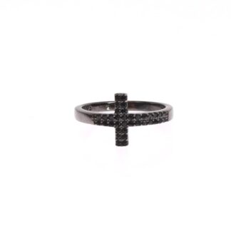 Nialaya - Silver CZ Cross Statement Ring