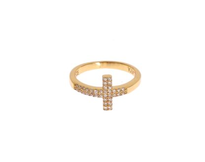 Nialaya - Elegant Gold Plated Sterling Silver CZ Ring