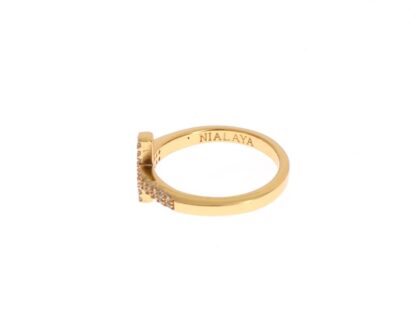 Nialaya - Elegant Gold Plated Sterling Silver CZ Ring