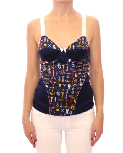 Dolce & Gabbana - Blue Sailor Motif Stretch Tank Top