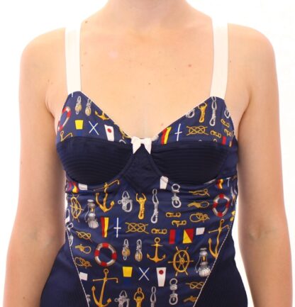 Dolce & Gabbana - Blue Sailor Motif Stretch Tank Top