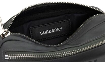 Burberry - Cannon Charcoal Grey Branded Nylon Econyl Belt Bag Fanny Pack Handbag