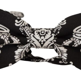 Dolce & Gabbana - Elegant White Patterned Silk Bow Tie