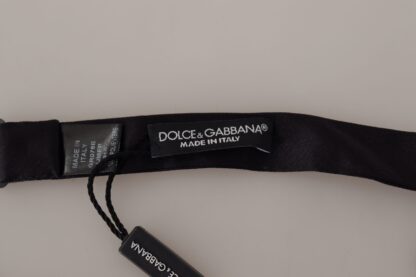 Dolce & Gabbana - Elegant Black Gold Floral Silk Bow Tie