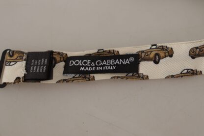 Dolce & Gabbana - Elegant Car Print Silk Bow Tie