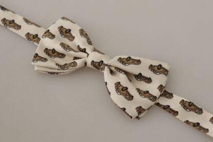 Dolce & Gabbana - Elegant Car Print Silk Bow Tie