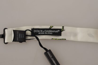 Dolce & Gabbana - Elegant White Silk Patterned Bow Tie