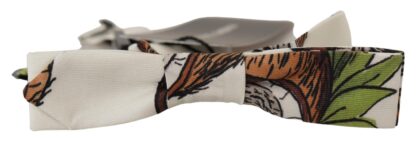 Dolce & Gabbana - Elegant White Silk Patterned Bow Tie