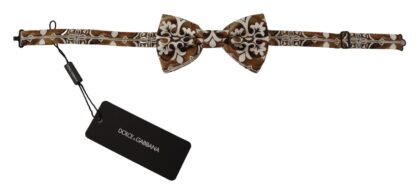 Dolce & Gabbana - Elegant White Patterned Silk Bow Tie