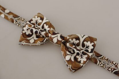 Dolce & Gabbana - Elegant White Patterned Silk Bow Tie