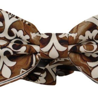 Dolce & Gabbana - Elegant Black Silk Crown Pattern Bow Tie