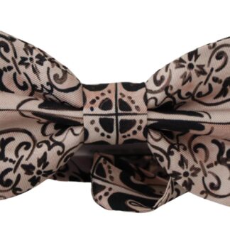 Dolce & Gabbana - Elegant Silk Bow Tie in Black Fantasy Pattern