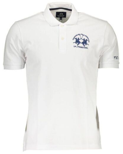 La Martina - White Cotton Men Polo Shirt