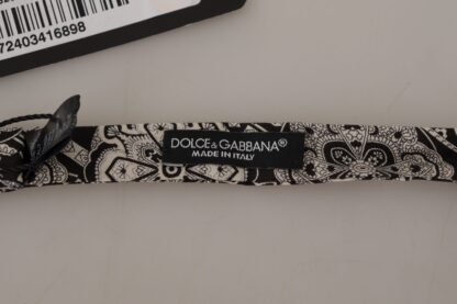 Dolce & Gabbana - Elegant Silk Bow Tie in Black Fantasy Pattern