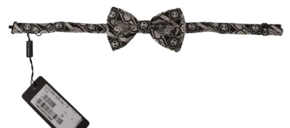 Dolce & Gabbana - Elegant Silk Bow Tie in Black Fantasy Pattern