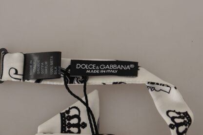 Dolce & Gabbana - Elegant Silk Crown-Patterned Bow Tie