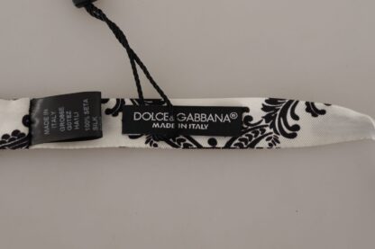 Dolce & Gabbana - Elegant White Fantasy Pattern Silk Bow Tie