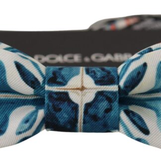 Dolce & Gabbana - Elegant Majolica Print Silk Bow Tie