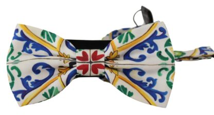 Dolce & Gabbana - Elegant Majolica Print Silk Bow Tie