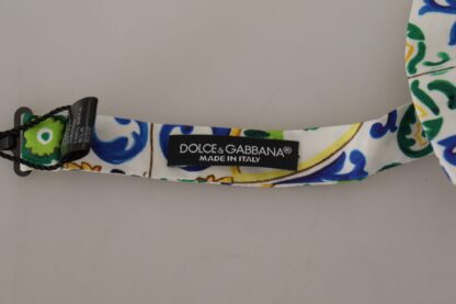 Dolce & Gabbana - Elegant Majolica Print Silk Bow Tie