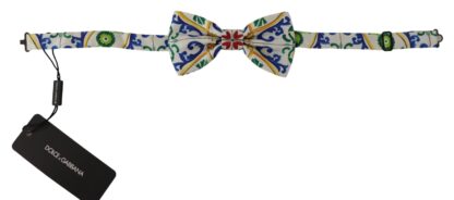 Dolce & Gabbana - Elegant Majolica Print Silk Bow Tie