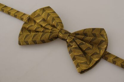 Dolce & Gabbana - Elegant Gold Silk Bow Tie