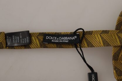 Dolce & Gabbana - Elegant Gold Silk Bow Tie