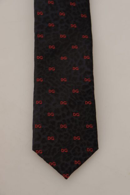 Dolce & Gabbana - Elegant Blue Leopard Print Silk Tie