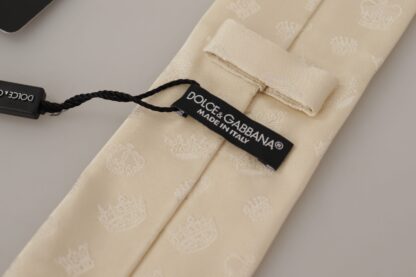 Dolce & Gabbana - Elegant Off-White Silk Bow Tie