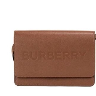 Burberry - Macken Small Mahogany Red House Check Derby Leather Crossbody Bag Purse