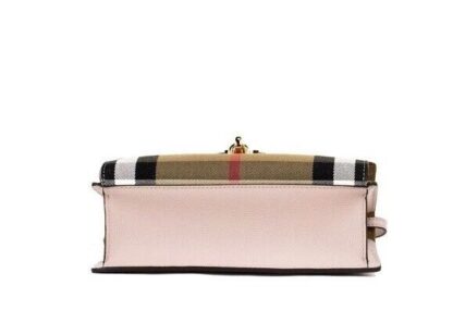 Burberry - Macken Small Pale Orchid House Check Derby Leather Crossbody Bag Purse